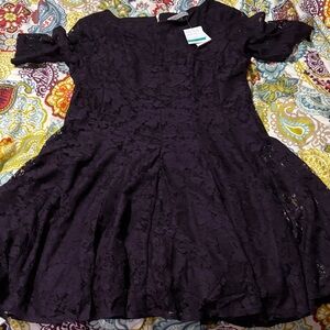 Elegant Purple Lace Dress